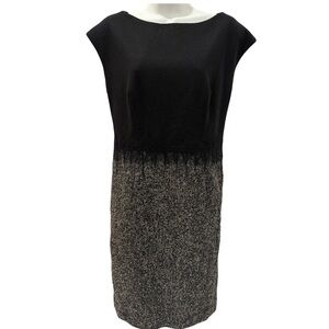 Escada Black and Gray Wool Dress Work Casual 8
